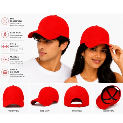 Image of Branded Cap for Men Women Unisex Boy's Girl's Topi Adjustable Strap Free Size Cotton Summer Sports Cricket Gym Dance Free Size