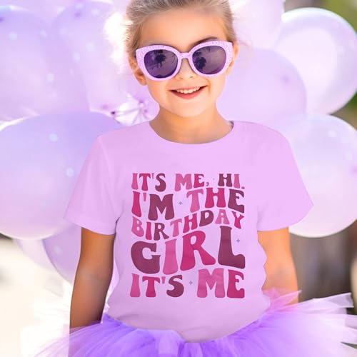 Image of LOTUCY Birthday Girl Outfit for Kids Its Me Hi Im The Birthday Girl Shirt | Birthday Party TopsToddler Kid Girls Tie Dye T-Shirt B-Day Gifts