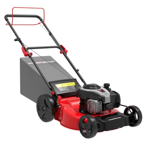 Image of PowerSmart 21-inch 140cc 2-in-1 Self Propelled Gas Lawn Mower | Briggs and Stratton E550 Engine, Mulching /Bagging, Single-Level 6 Height Adjustment