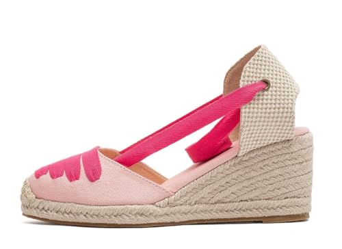 Image of Womens Espadrille Wedge Sandals Closed Toe Platform Lace Up Ankle Strap Slingback Summer Dress Shoes