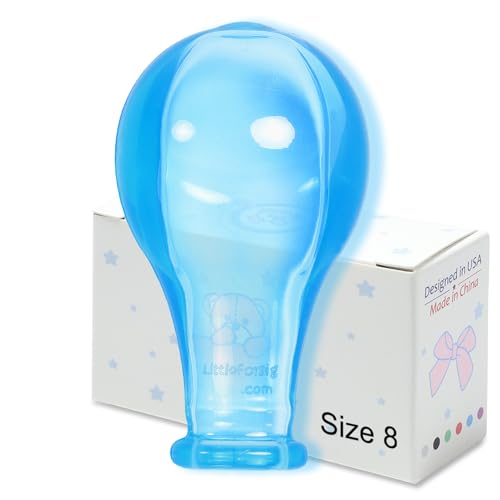 LittleForBig Adult Extra Large Size 8 Candy Gloss Colorful Transparent Pacifier Nipples - Outsize Replacement Big Teat Blue