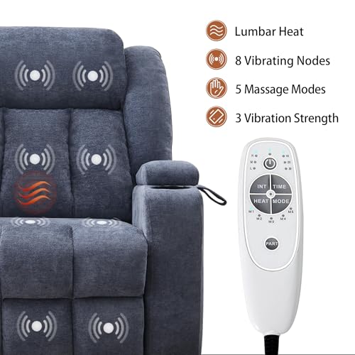 Sillón eléctrico reclinable con masaje y calor miniatura 4