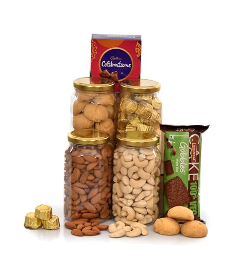 Image of NUTRI MIRACLE Chocolates Gift Pack With Rakhi | Rakhi Gifts For Sister | Raksha Bandhan Chocolates Gift Pack With Dry Fruits | Rakhi Combo | Gift For Rakshabandhan