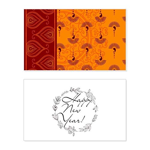 Tarjeta de Año Nuevo naranja para un emotivo mensaje de bendición y arte conmemorativo