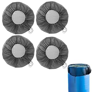 4 Pack Mesh Cover for Rain Barrels with Drawstring Rain Barrel Net Cover Coldairsoap Rainwater Barrel Mesh Cover Outdoor Rain Barrel Netting Screen for Preventing Fallen Leaves Debris