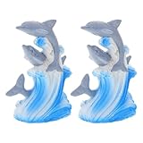 Convient à divers environnements : idéales pour les maisons, les bureaux et les hôtels, ces décorations ajoutent une touche de charme à n'importe quel environnement, sculpture marine océanique, mini figurines de dauphins