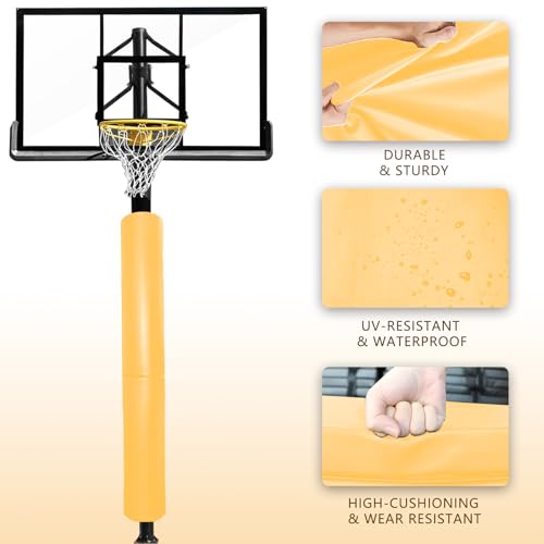 72 Inch Tall Round Pole Padding - Heavy Duty 2” Thick Foam Wrap Around Round and Square Post Pad for 3-4” Diameter Basketball Pole, Swing Pole, Electric Pole & More,Easy Install with Unique Design