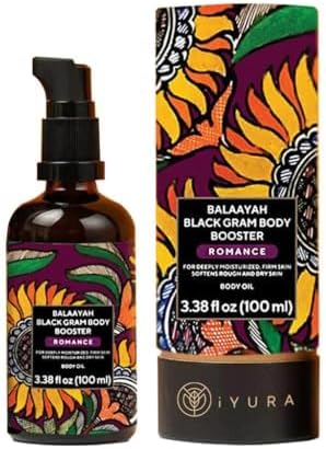 iYURA Balaayah Balaayah Black Gram Body Booster Oil - Romance Blend | Ayurvedic Massage & Moisturizing Body Oil | New Rare, Floral Aroma | Luxurious, Fast-Absorbing & Non-Sticky | 3.38 fl oz