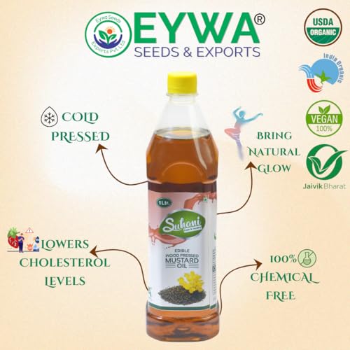 Image of Eywa Seeds & Exports Pvt Ltd Organic Black Mustard Oil (15 Liter) Cold Pressed /Wood Pressed Oil | Sarso /Mustard Kachi Ghani Ka Tel (Suhani)