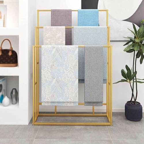 AADDFDD clothing rail, Floor-Standing Commercial Fabric Sample Display Rack, Quilt/Blanket/Scarf/Towels/Curtains Display Stand, Home Textile Store Display Rack for Retail Store Boutiques Shopping Ma