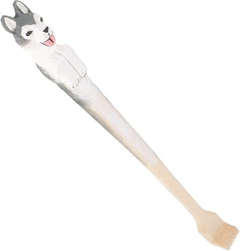 Rascador de espalda hecho a mano con animales de lobo de madera, masajeador de relajación corporal, masajeador de espalda, herramienta de mano para