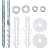 TOPPERFUN Heavy Duty Basin Fastening Screw Set with Washers and Anchors for Wall-Mounted Sink Repair and