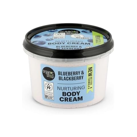 Organic Shop Blueberry & Blackberry Nurturing Body Cream, 100% Vegan & Organic, Daily Nourishing & Moisturizer, Body, Face, Hand & Foot Natural Lotion, Intensive Care & Skin Hydration. 250ml Cover