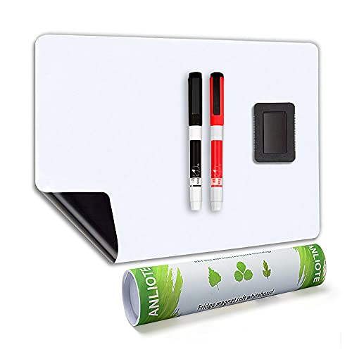 Comparison: Best Magnetic Whiteboard For Fridge 10 ANLIOTE Magnetic Dry Erase Board Fridge White Board Sheet 20x13 inch, Flexible Large Refrigerator Magnets Whiteboard Planner for Home Kitchen, 2 Markers and Eraser