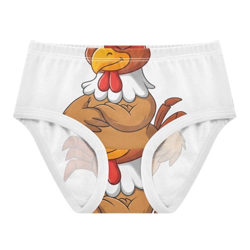 Cartoon Angry Chicken White Girls Underwear Toddler 2t Cotton Panties Little Girl Fancy Briefs Undies Kids