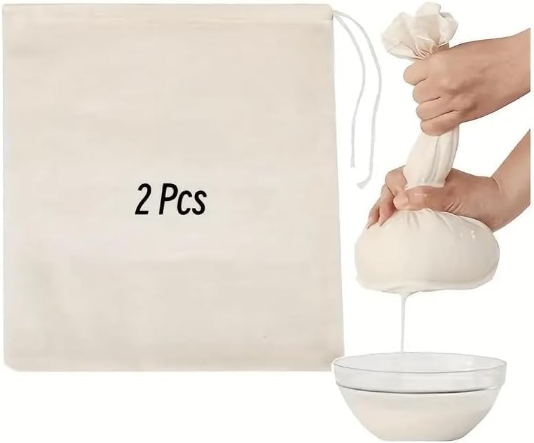 Lonimia 2 PCS Reusable Cheesecloth, Grade 100, 7.9x11.8 Inch Hemmed Organic Cheese Cloth for Straining Craft, 100% Cotton Unbleached Cloth Strainer for Cooking, Baking, Juicing, Cheese Making