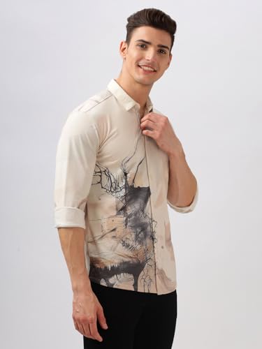 Image of BULLMER Trendy Regular Fit Striped Causal Full Sleeve Shirt for Men.