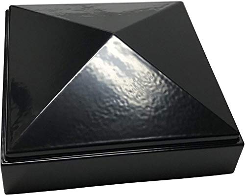 3" x 3" Aluminium Pyramid Post Cap for Metal Posts - Pressure Fit - Black (12 Pack)
