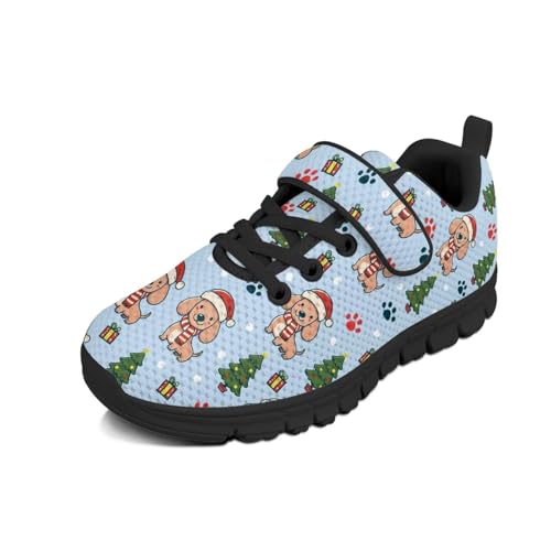 Christmas Cute Dog Pattern Kids Shoes Running Shoes Girls Boys Primary School Students Sports Shoes Spring and Autumn Casual Shoes
