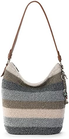 The Sak womens Hand-crochet, & Silhouette, Sequoia Hobo Bag in Hand Crochet Soft Slouchy Silhouette Timeless Elevated Design, Desert Stripe Ii, One Size US