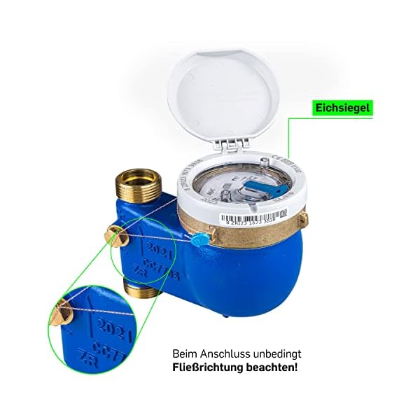 Zenner Wasserzähler MNK-ST für Kaltwasser Baulänge 105 mm, 1 Zoll AG, geeicht 2024 – Bild 4