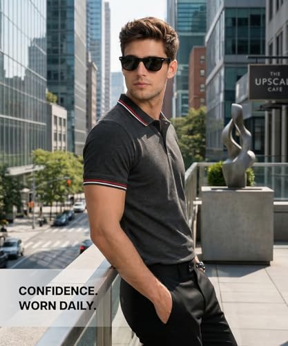Image of AWG ALL WEATHER GEAR Cotton Polo T-Shirt | Half Sleeve Plain-Regular Fit | Soft Breathable Solid Tee | Collar Tshirts | Casual & Office Wear | Comfortable Everyday Cotton Polo | Mens Tshirts