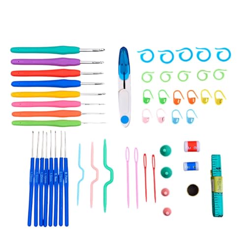 Kit Agulhas Crochê Amigurumi Profissional 60 Peças Completo com Estojo (Multicolor)
