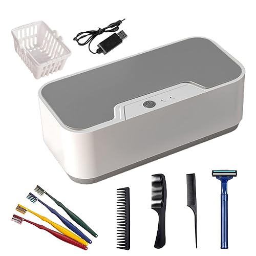 PW TOOLS Máquina ultrasónica Joyas | Máquina Joyas con Modos Limpieza seleccionables | Limpiador Gafas ultrasónico portátil para joyería, Cabezales afeitadora