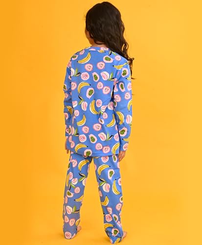 Image of Anthrilo Pure Cotton Printed Pyjama Set for Girls | Sleepwear | Night Suit, Night Wear | Long Sleeves T-Shirt & Pyjama | Regular Wear | 0-14 Years