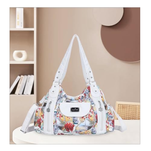 Image of Angel Kiss Purses for Women, Large Shoulder Bag Hobo Tote Purse Mutipocket Faux Leather Satchel Hobo Purse