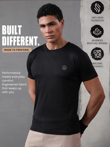 Image of CHKOKKO Gym T Shirts for Men Workout Activewear Solid Quick Dry Sports Tshirt for man Breathable Lightweight Half Sleeve Regular Fit Round Neck Running Boys T Shirt