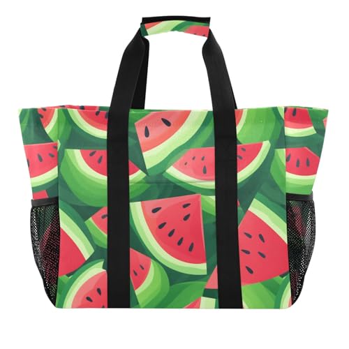 ALAZA Watermelon Hand Drawn Waterproof Beach Tote Bags