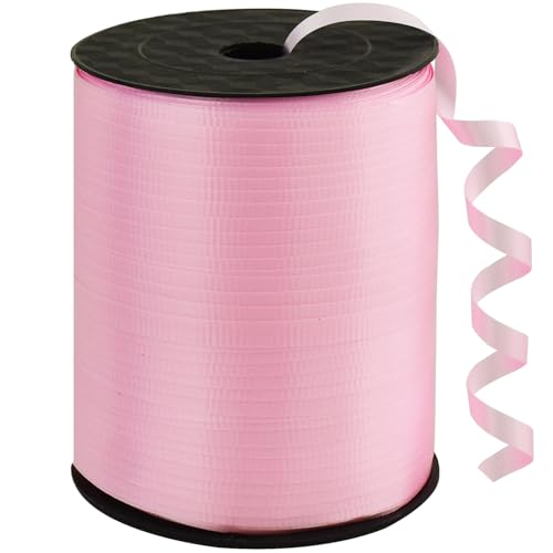 BEISHIDA 500 Yards Matte Light Pink Curling Crimped Ribbon Balloon String Ribbons for Gift Wrapping Ribbon for Birthday Valentines Baby Shower Mothes Day Decoration