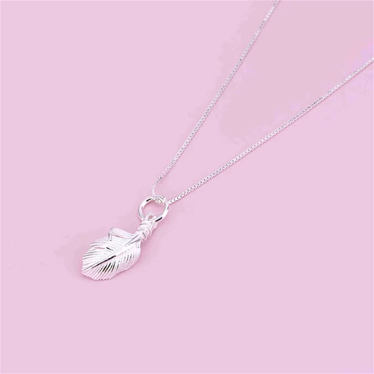 Braccialetto 2Pcs 925 Sterling Silver Feather Charm s925 Silver Charm for Gioielli Che Fanno Forniture Braccialetto Fascino orecchino Fascino Piuma Fascino