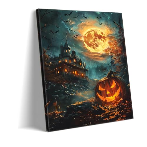 Décor Mural Toile Halloween Encadré 30x40cm pour Remplacer les Posters Classiques sans Charme