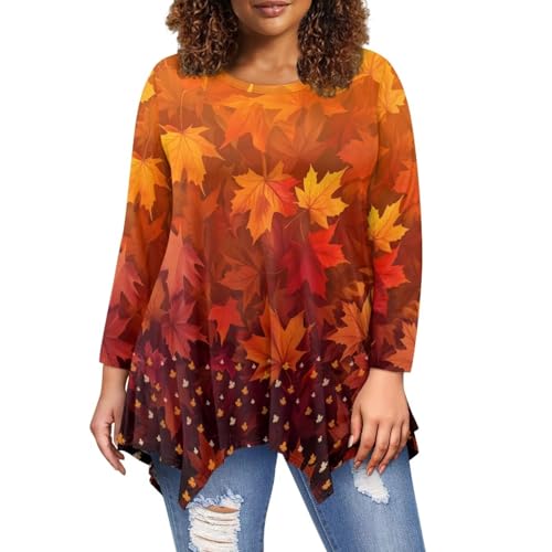 Women's Asymmetrical Irregular Hem Tops Long Sleeve Tunic Top Dressy Casual Blouse Size S-6XL3