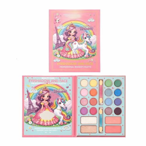 Kit de Maquillaje para Niñas, Polvo, Multicolor, Reluciente, No Tóxico y Lavable, Seguro para Piel Sensible, Set de Maquillaje Infantil, 1 Unidad, 1 Gramo