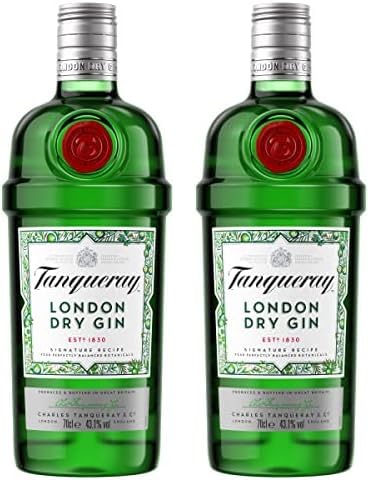 Tanqueray London Dry Gin | 43,1% Vol | 700ml (Packung mit 2)