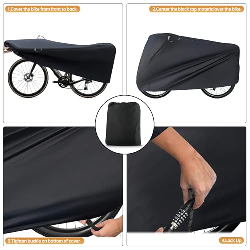 Funda impermeable para bicicleta que evita el óxido y suciedad con correas de seguridad 6