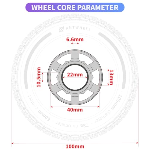 ANTWHEEL All-Terrain Longboard-Räder, 100 mm, Elektro-Skateboard-Räder, 78 A High Rebound Urethan-Räder (All-Terrain-Räder)