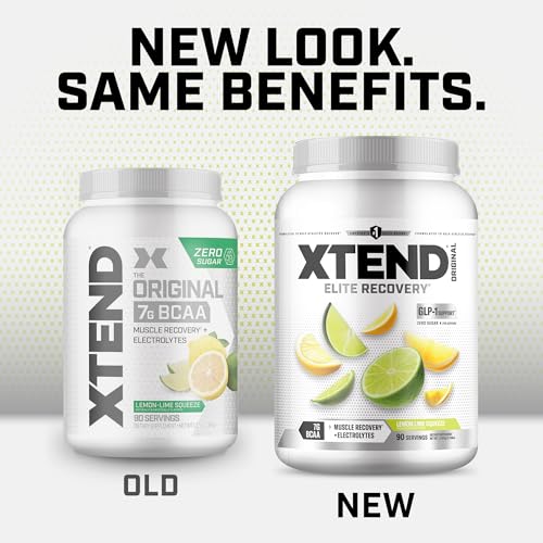 Image of Xtend Original BCAA Powder, 7g BCAAs and 2.5g L-Glutamine for Muscle Recovery Hydration and Lean Muscle, Sugar Free Intra and Post Workout Drink with Electrolytes, Lemon Lime Squeeze, 90 Servings