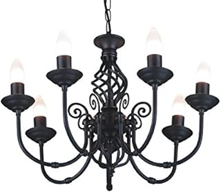 Traditional Classic Knot Twist 7 Light Black Ceiling Light Fitting / Lighting