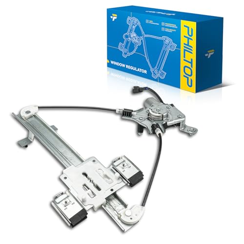 Image of PHILTOP Rear Left Driver Side Power Window Regulator and Motor Assembly Compatible with 2007-2014 Chevrolet Tahoe 2007-2014 GMC Yukon 2007-2014 Cadillac Escalade Replaces 741-390,2 Pins