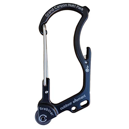 OUTDOOR ELEMENT |Grand Canyon National Park Firebiner | Souvenir | Keychain Emergency Tool | Fire Starter | Carabiner | Bottle Opener | Multi Tool