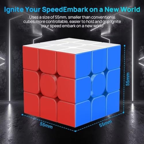 Image of Magnetic 3x3 Speed Cube Stickerless for Kids & Adults, Competition Cube | 24 magnets with smooth turning and excellent corner cutting. Built for speedcubing, practice, competition and daily solving.
