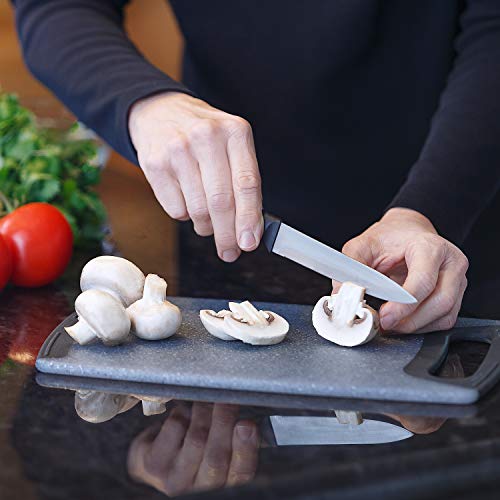 Glad Knife Set with Cutting Board, 5 Pieces | Sharp Santoku and Utility Knives with Blade Covers and Plastic Chopping Block | Kitchen Cooking Accessories - image 6