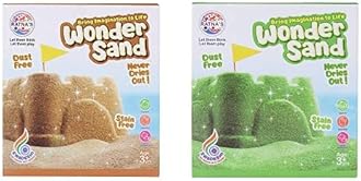 RATNA'S Wonder Sand with Tray for Play - Smooth Sand for Kids (Brown & Green 500 Grams)