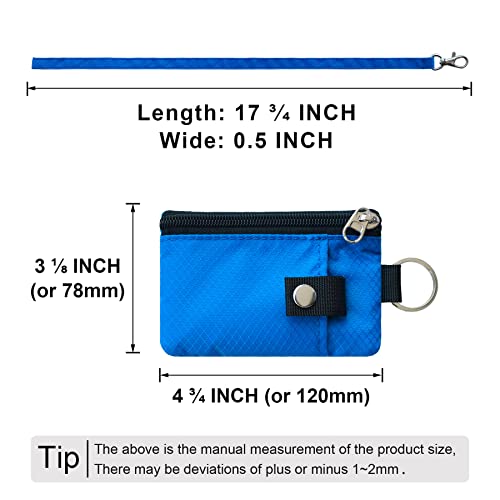 Image of CHENSPRX Minimalist RFID Blocking Small Wallet with ID Window,WaterResistant Zip Id Case Wallet with Lanyard Keychain for Cards,Cash,Travel,Women,Men
