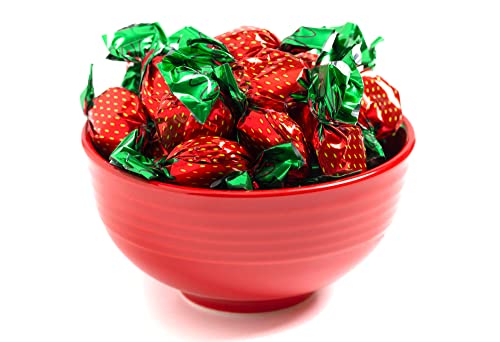 A Great Surprise Strawberry Hard Candy – 5 lb Bulk – Strawberry Bon Bons Filled Hard Candies – Red Candy for Valentine’s Day, Candy Bowls & Party Favors