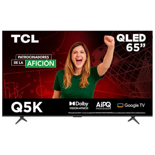 El Mejor Listado de pantalla 75 pulgadas Top 5. 45 TCL Smart TV Pantalla 65' 65Q5K Google TV QLED 4K Google Assistant | Hands Free Voice Control | Alexa | VisionHDR10+| AiPQ™ | Micro Dimming | NITS350 | Panel 60 Hz